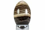 Swirling Polished Chocolate Calcite Egg - Pakistan #365818-1